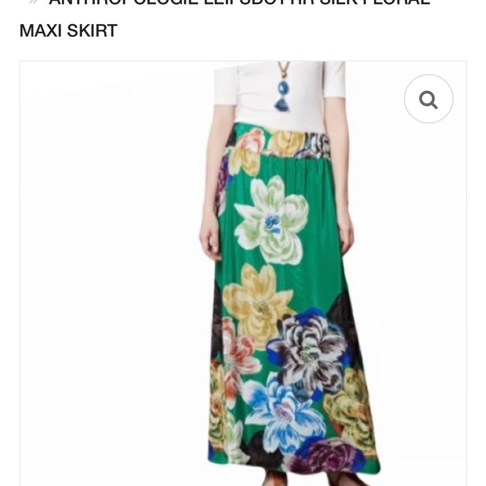 ANTHROPOLOGIE LEIFSDOTTIR SILK FLORAL
MAXI SKIRT